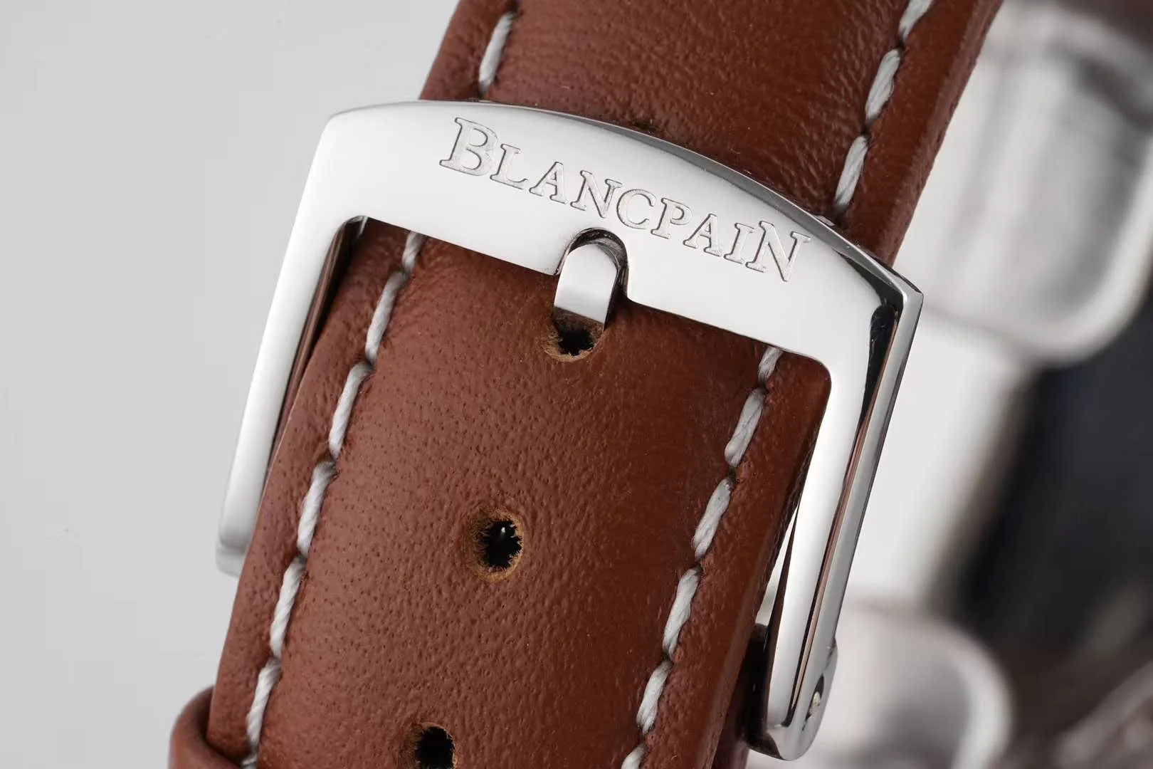 Hundred Hours Black Dial in Steel on Brown Leather Strap - Image 6