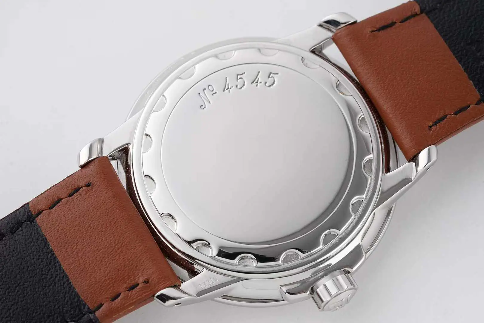 Hundred Hours Black Dial in Steel on Brown Leather Strap - Image 7
