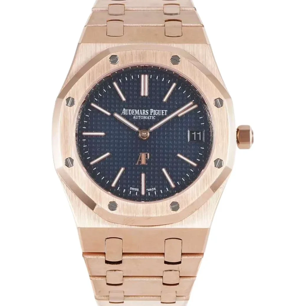 Royal Oak 15202 39mm Blue Dial in Rose Gold