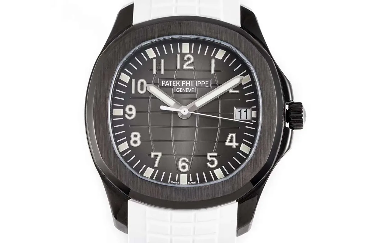 Aquanaut 5167A ‘Black Venom Limited Edition’ schwarzes Zifferblatt am weißen Kautschukarmband – Bild 7