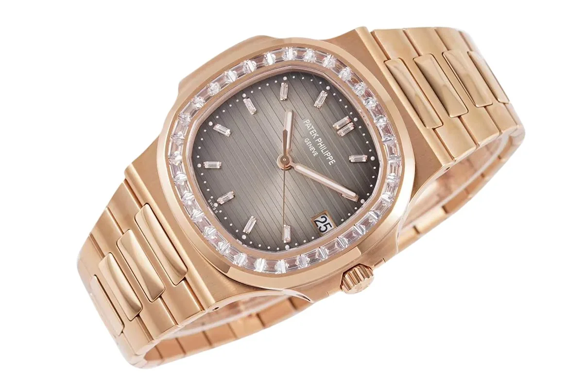 Nautilus Jumbo 5711/1R-001 Brown Dial with Diamond Bezel - Image 3