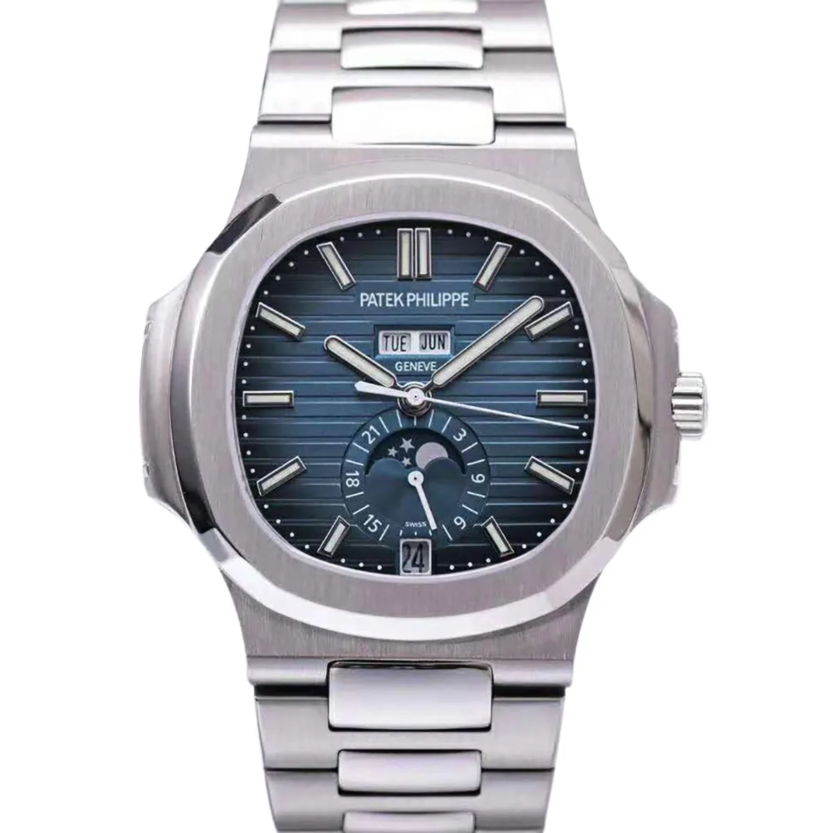 Nautilus 5726/1A-014 quadrante blu in acciaio