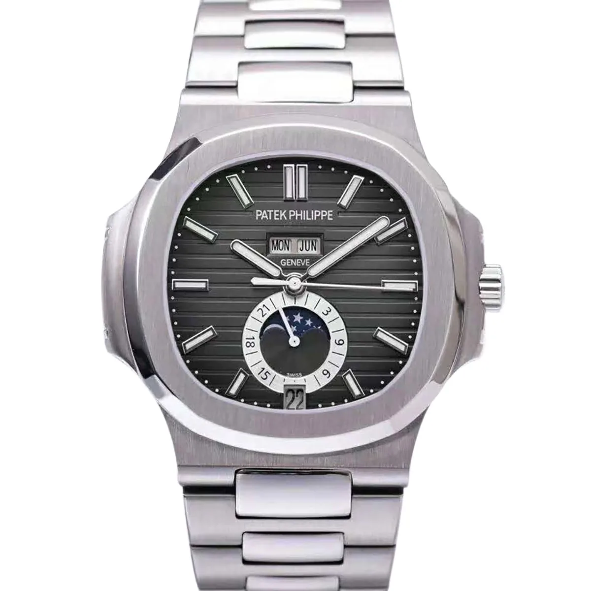 Nautilus 5726/1A-001 quadrante grigio in acciaio