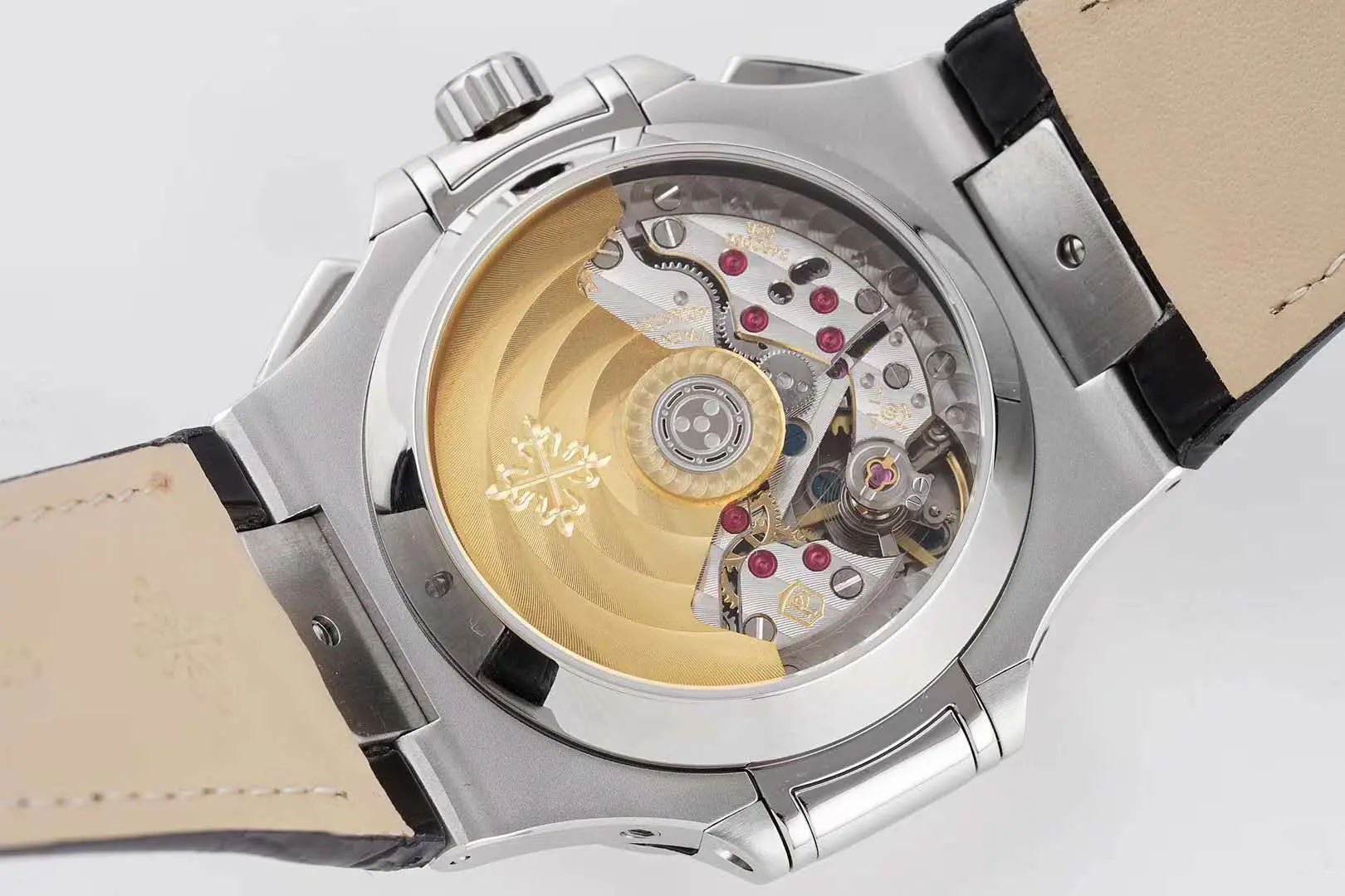 Nautilus 5980/1A-019 White Dial in Steel on Leather Strap - Image 5