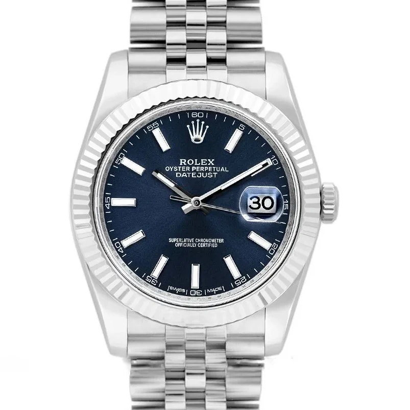 Datejust 36mm 126334 VSF Blue Dial Stick Markers in White Gold
