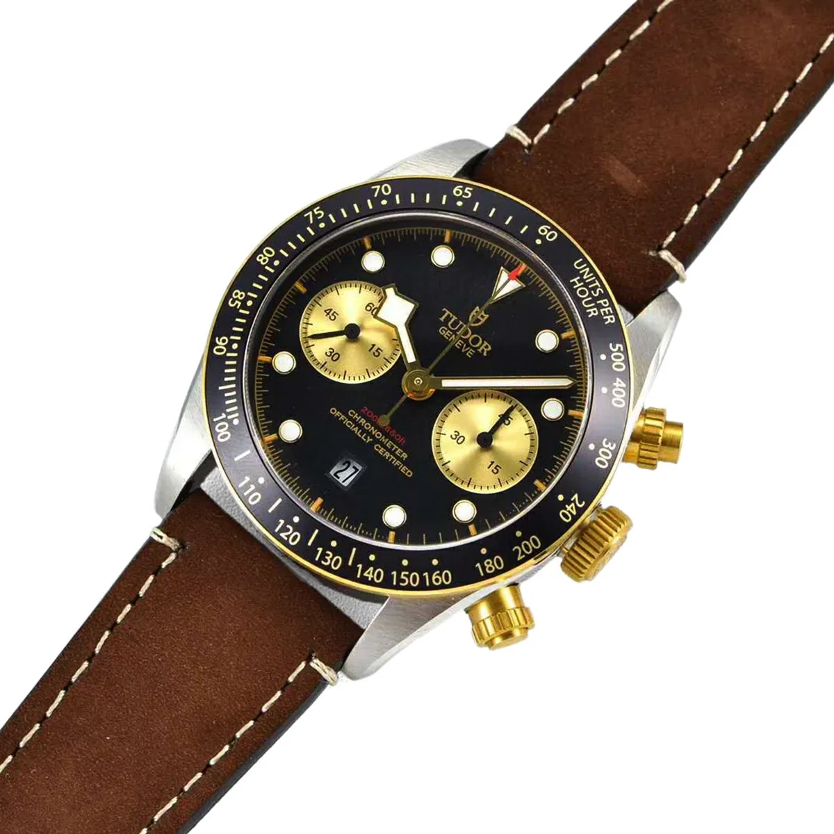 Black Bay Chrono S&G Ref: M79363N su cinturino in pelle - immagine 3