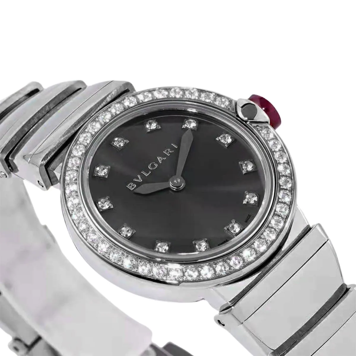Lvcea cadran gris en acier lunette diamants – Image 4