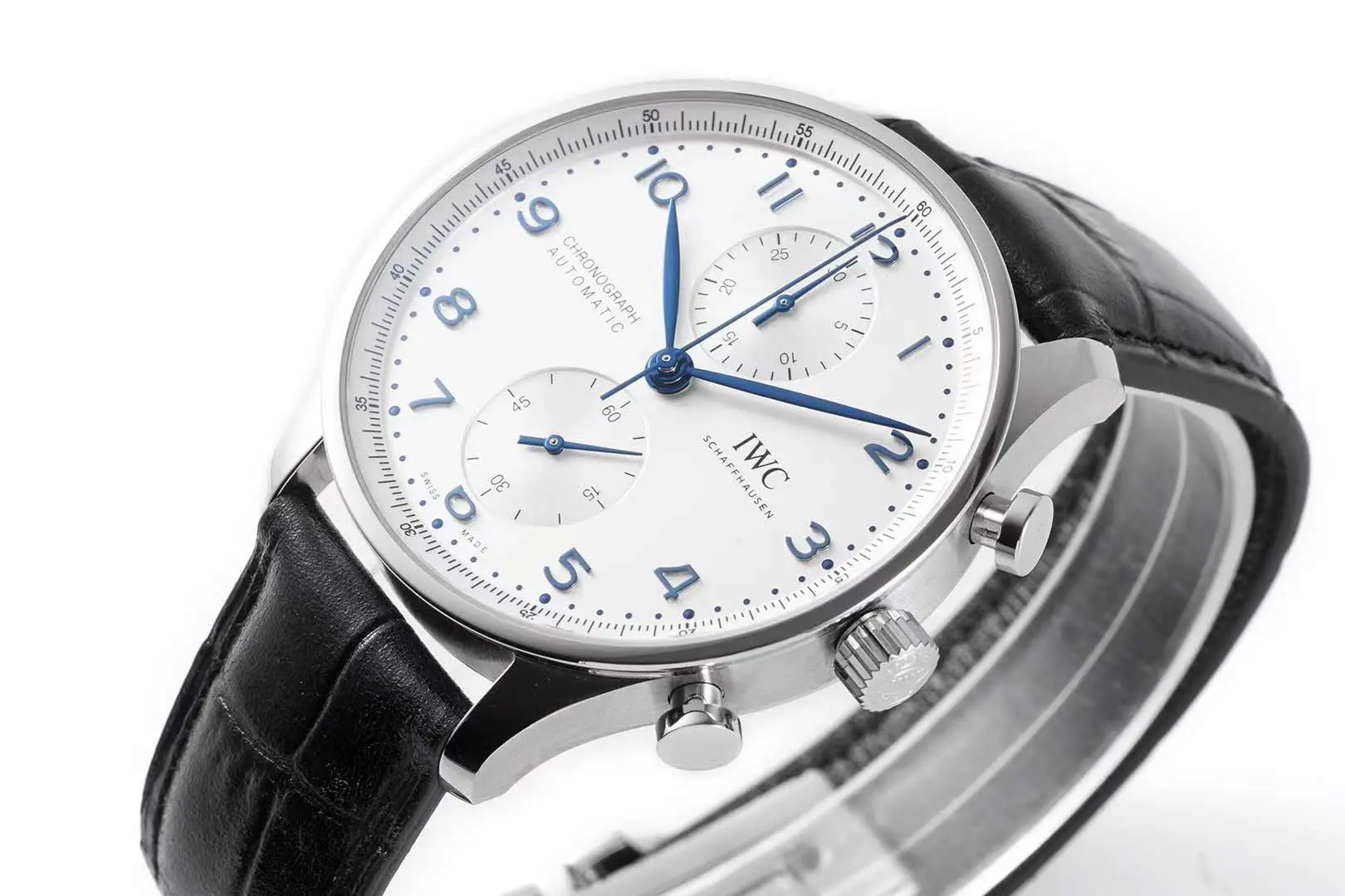 Portugieser Chronograph IW371605 quadrante bianco in acciaio - immagine 2