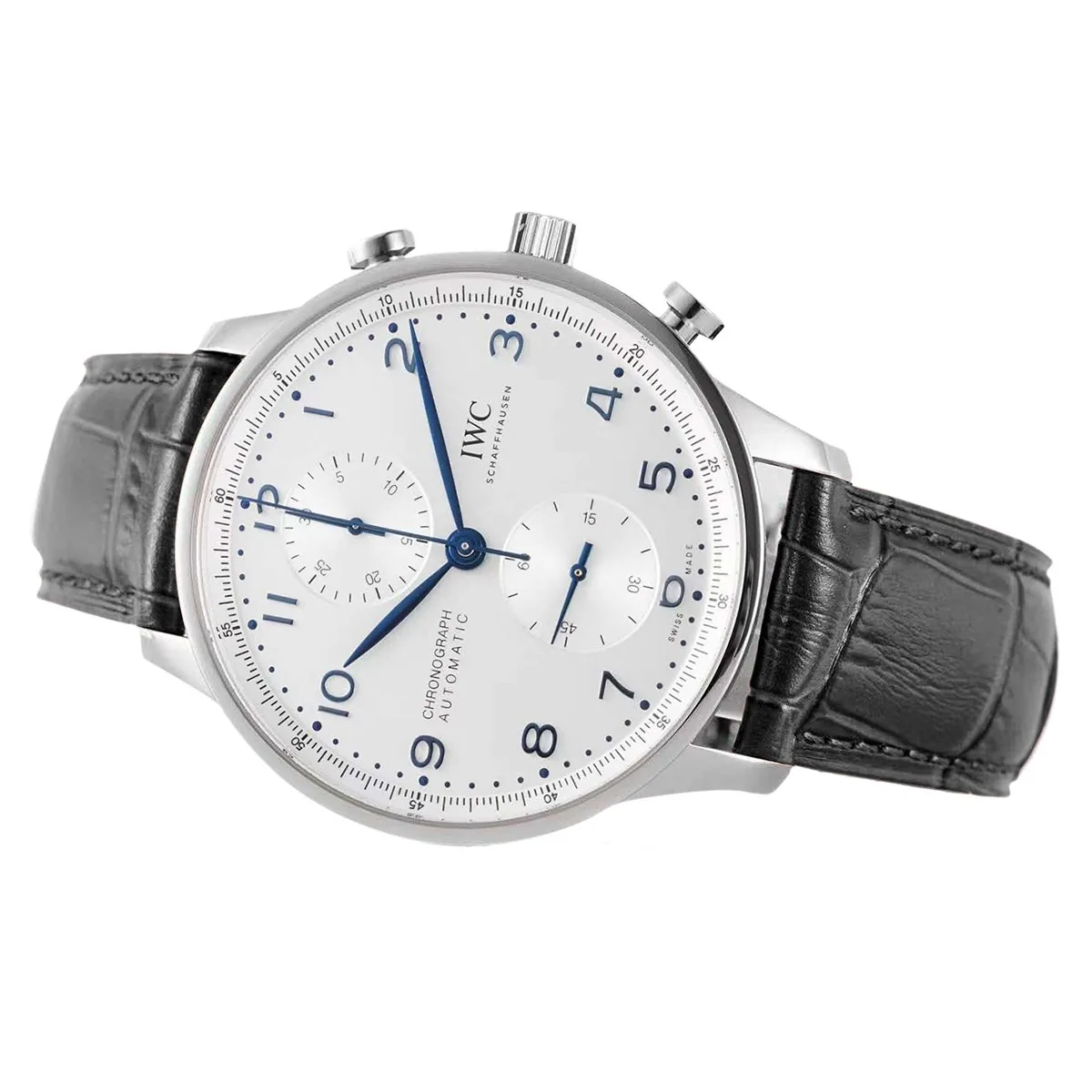Portugieser Chronograph IW371605 quadrante bianco in acciaio - immagine 6