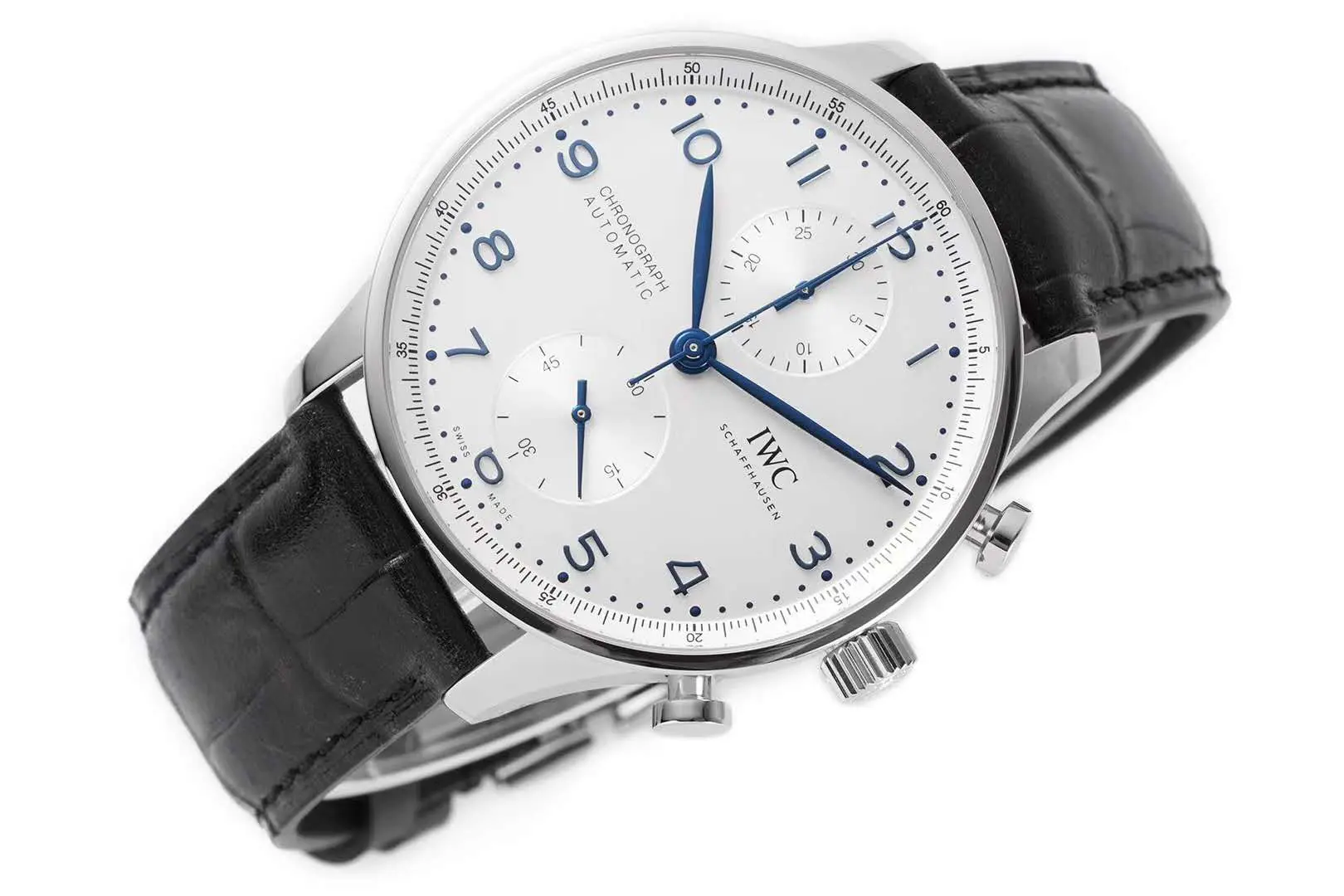 Portugieser Chronograph IW371605 quadrante bianco in acciaio - immagine 3