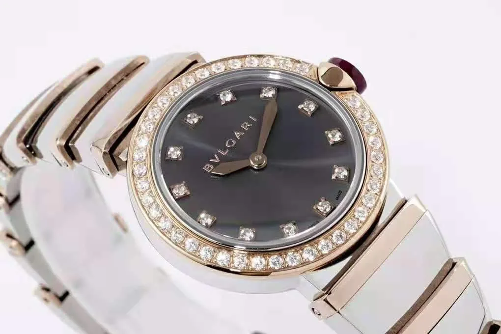 Lvcea Grey Dial in Rose Gold/Steel with Diamond Bezel - Image 5
