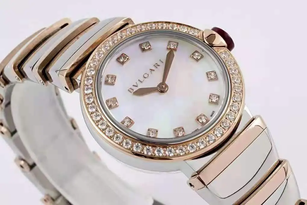 Lvcea esfera MOP en oro rosa/acero con bisel de diamantes - Imagen 4