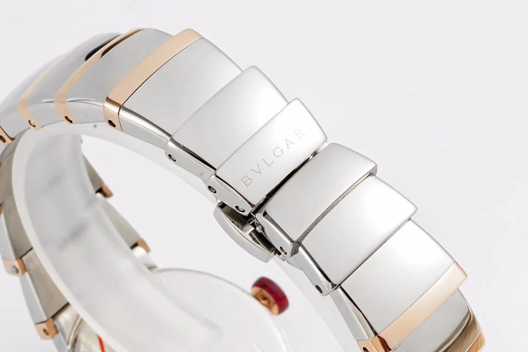 Lvcea schwarzes Zifferblatt in Roségold/Stahl mit Diamantlünette – Bild 5
