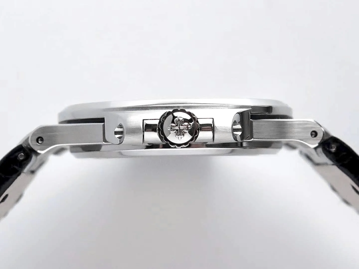 Nautilus Jumbo 5711 cadran bleu en acier avec bracelet en cuir noir – Image 10