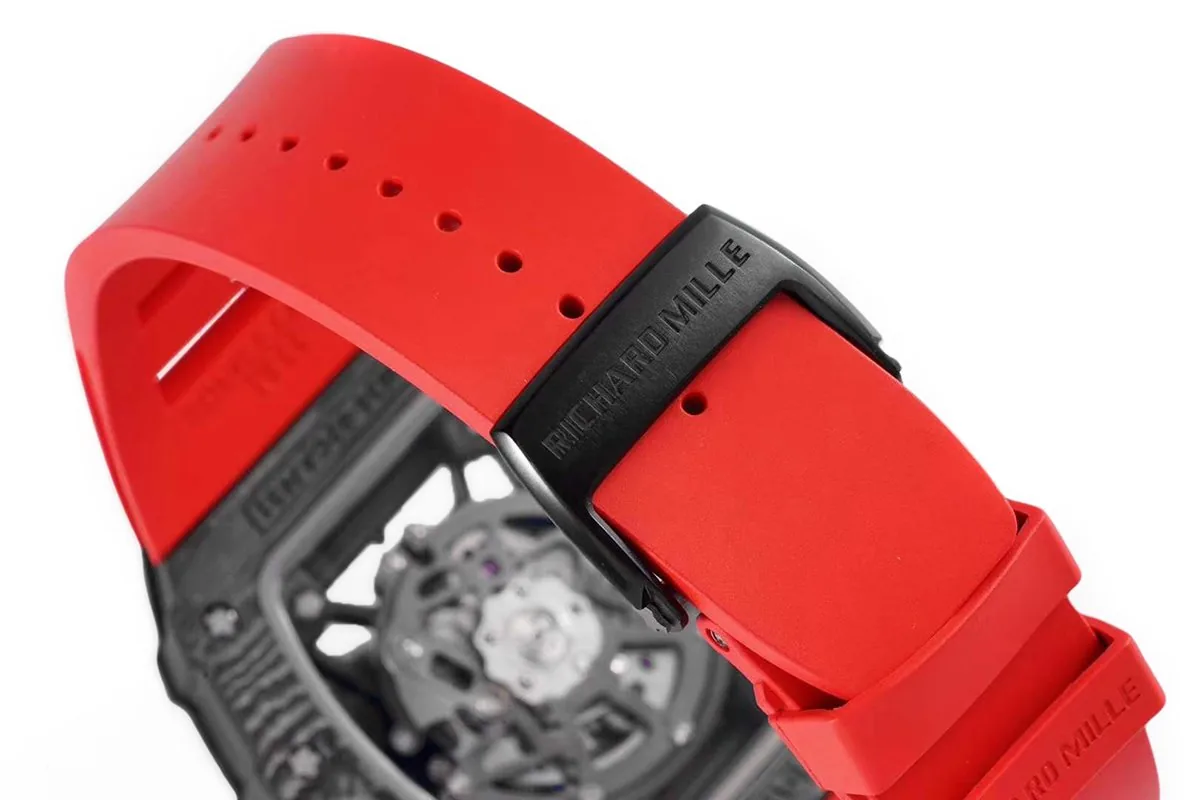 RM 035-02 Rafael Nadal carbonio NTPT su cinturino in gomma rosso - immagine 8