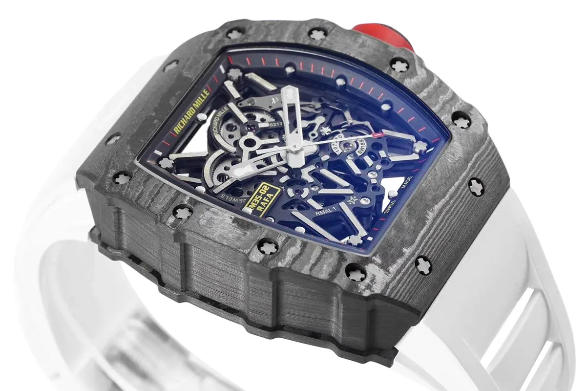 RM 035-02 Rafael Nadal NTPT-Carbon am weißen Kautschukarmband – Bild 6