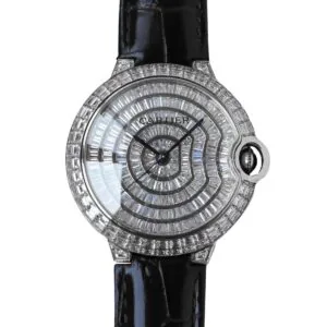 Ballon Bleu de Cartier 42mm quadrante pavé di diamanti in acciaio