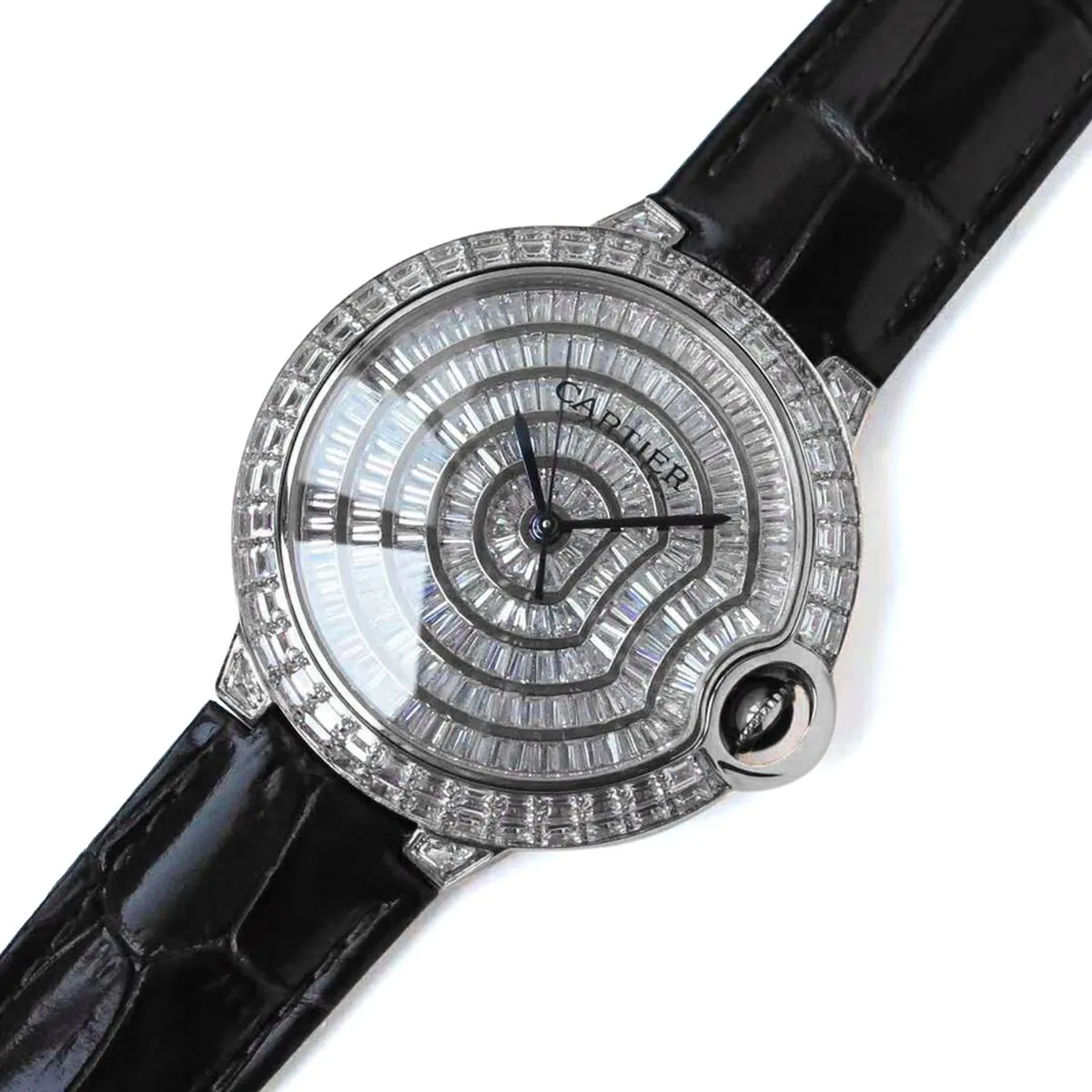 Ballon Bleu de Cartier 42mm quadrante pavé di diamanti in acciaio - immagine 2