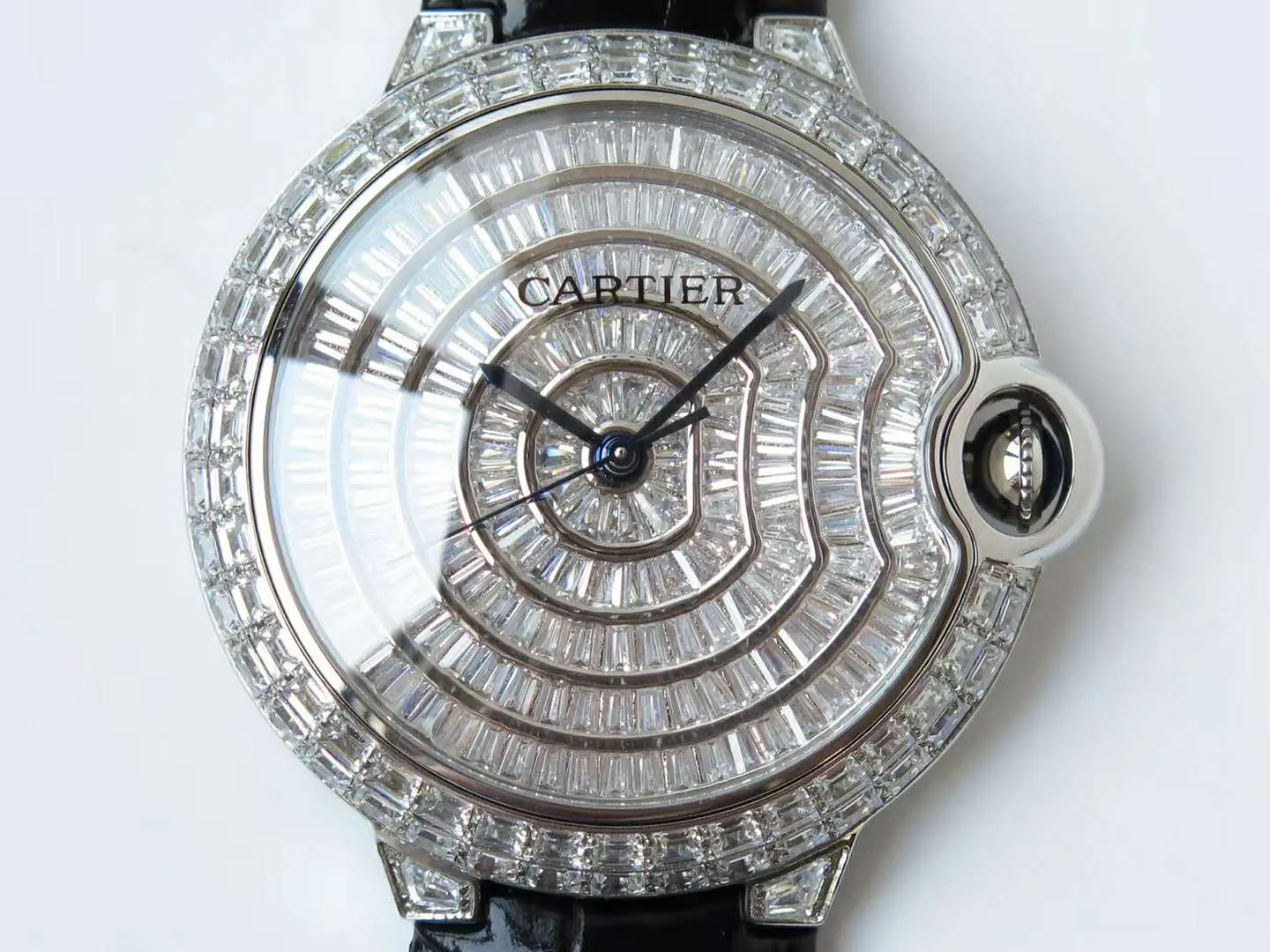 Ballon Bleu de Cartier 42mm quadrante pavé di diamanti in acciaio - immagine 3