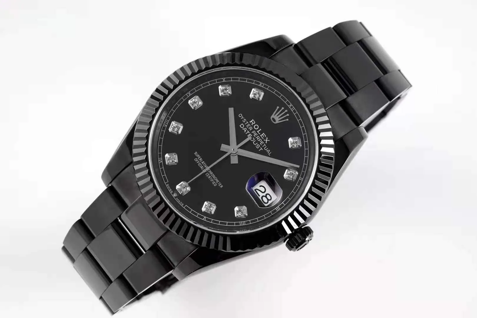 Datejust 41 Black Dial with Diamond Markers in PVD Black - Image 2