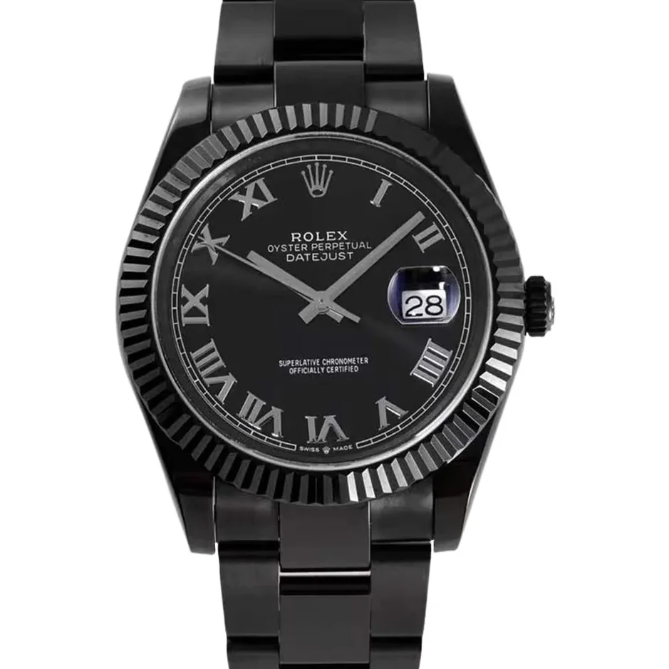 Datejust 41 Black Dial with Roman Markers in PVD Black