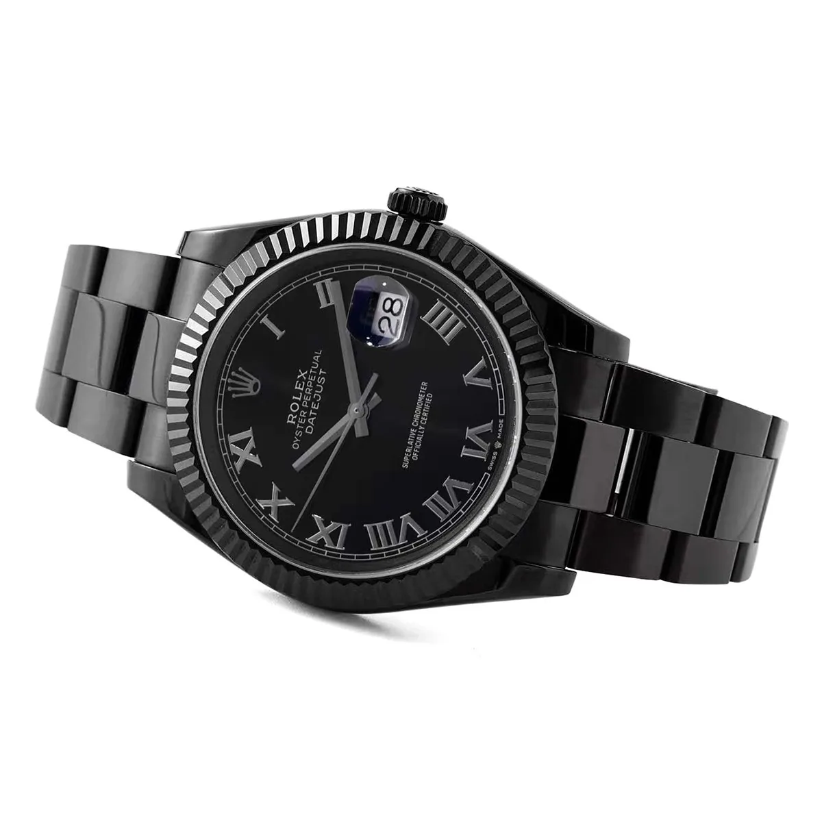 Datejust 41 Black Dial with Roman Markers in PVD Black - Image 4