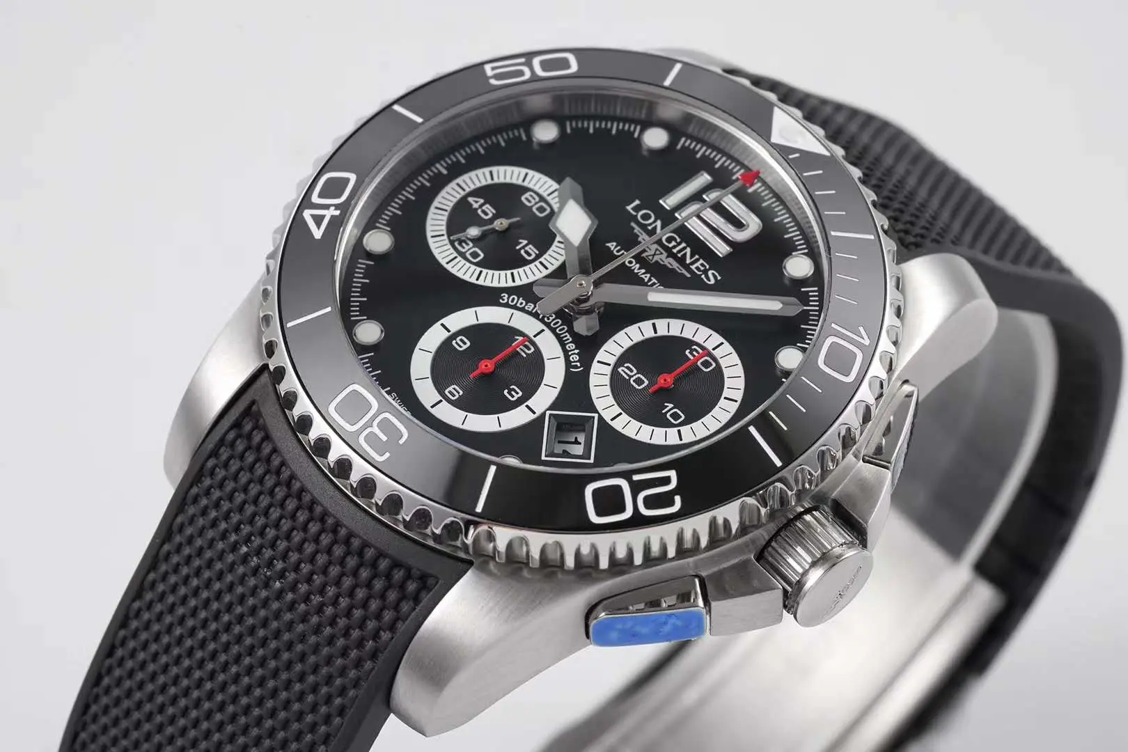 Hydroconquest quadrante nero su cinturino in gomma - immagine 4