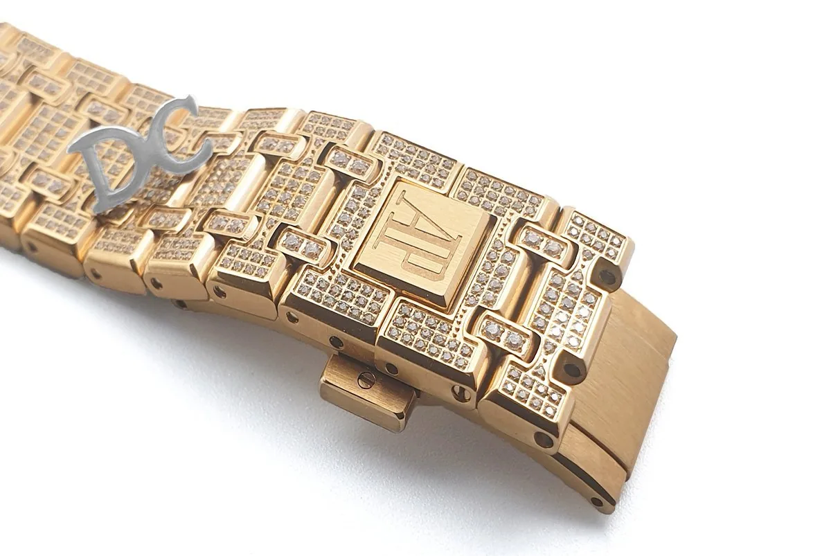 Royal Oak 41mm 15402OR Full Diamond Paved In Pink Gold on Bracelet - Image 6