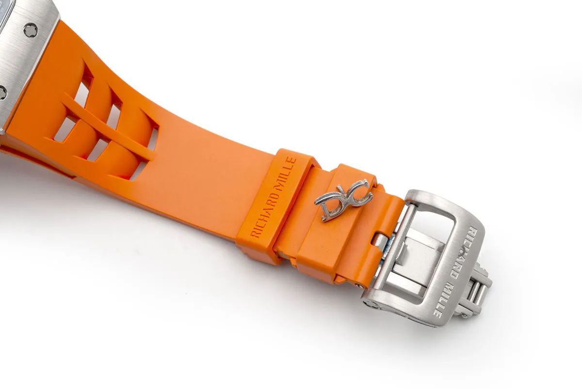 RM 011-03 Automatic Flyback Chronograph in Titanium on Orange Rubber - Image 5