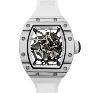 RM 035-02 Black Toro Americas in NTPT Carbon on White Rubber Strap