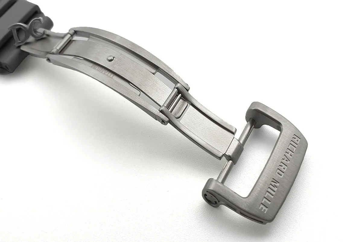 RM 011 Saint Tropez Polo Club White ATZ Ceramic and Titanium on Grey Rubber Strap - Image 5