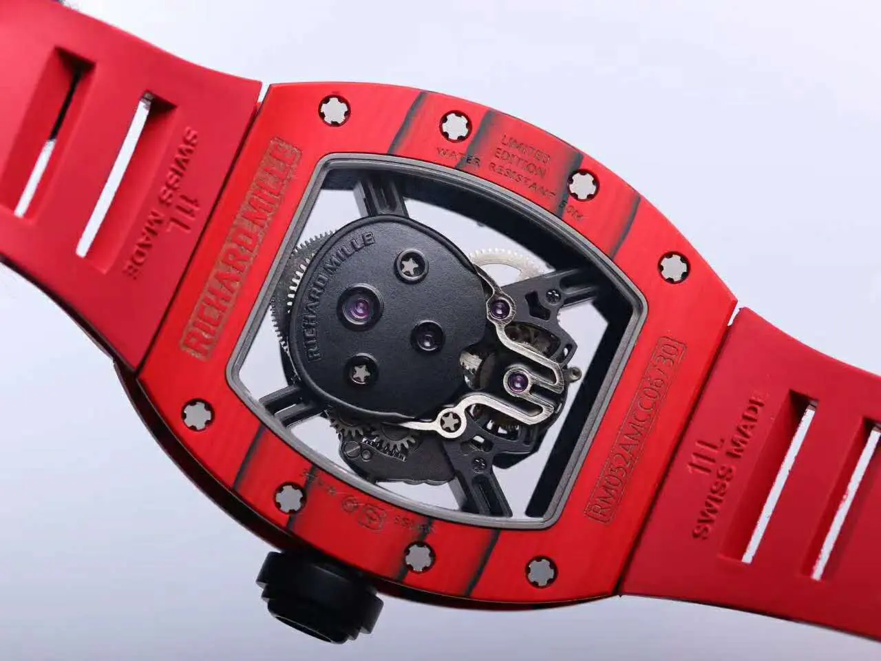 RM 052-01 Tourbillon Black Skull in Red NTPT Carbon - Image 6