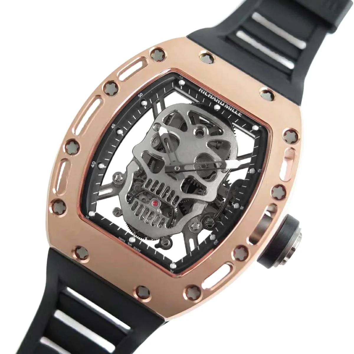 RM 052-01 Tourbillon Skull en oro rosa - Imagen 3
