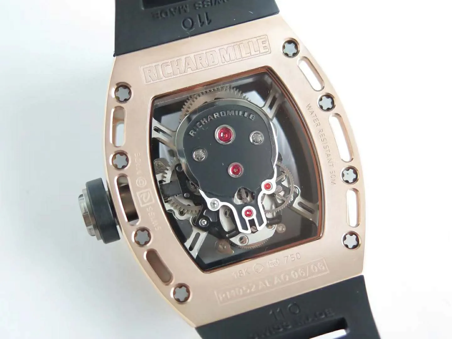 RM 052-01 Tourbillon Skull en oro rosa - Imagen 5