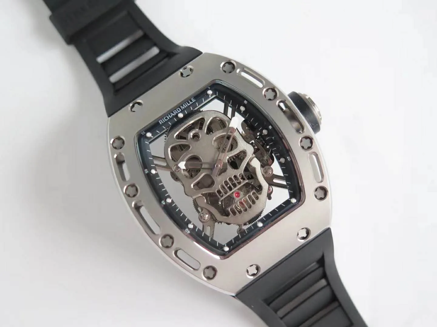 RM 052-01 Tourbillon Skull in Titanium on Black Rubber Strap - Image 5