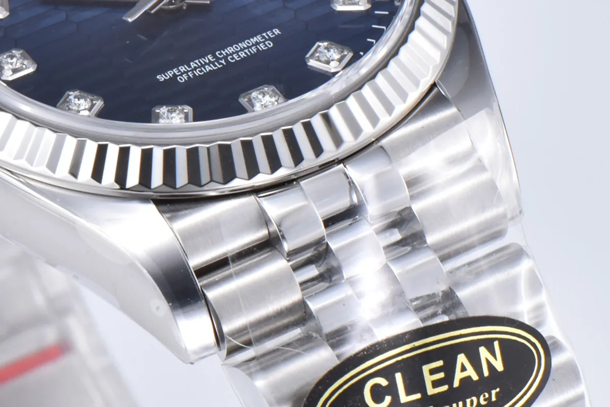 Datejust 36 126234 esfera azul con motivo e índices de diamantes en acero con brazalete Jubilee - Imagen 7