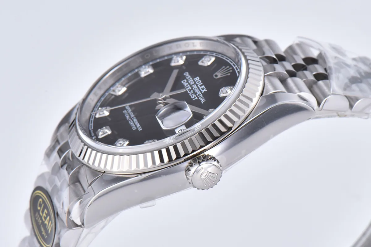 Datejust 36 126234 cadran noir brillant index diamants en acier sur bracelet Jubilee – Image 5