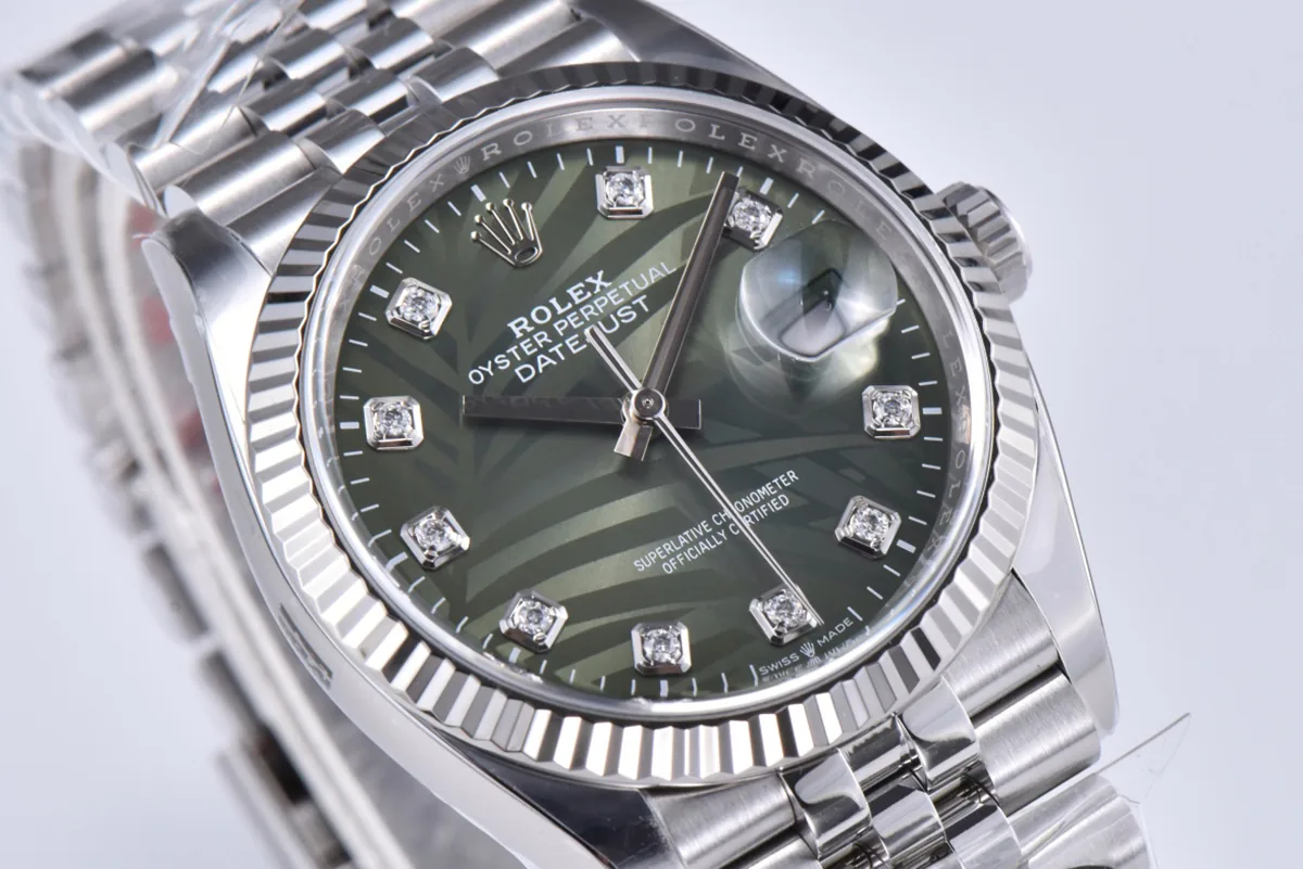 Datejust 36 126334 Olive Green Dial with Diamond Marker on Jubilee Bracelet - Image 3