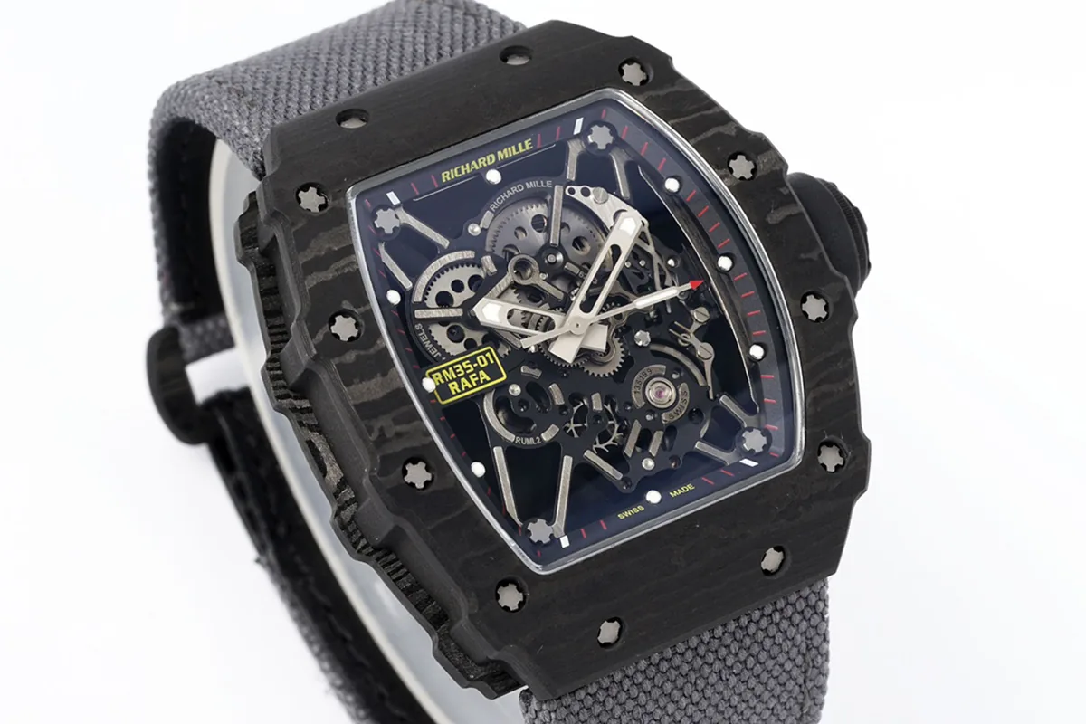 RM 035-01 Rafael Nadal NTPT Carbon on Grey Nylon Strap (Sonic) - Image 2