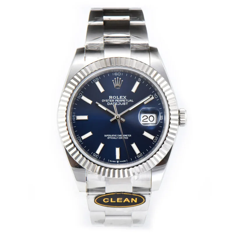 Datejust 36mm CF 126334 quadrante blu indici a bastone su bracciale Oyster - immagine 2