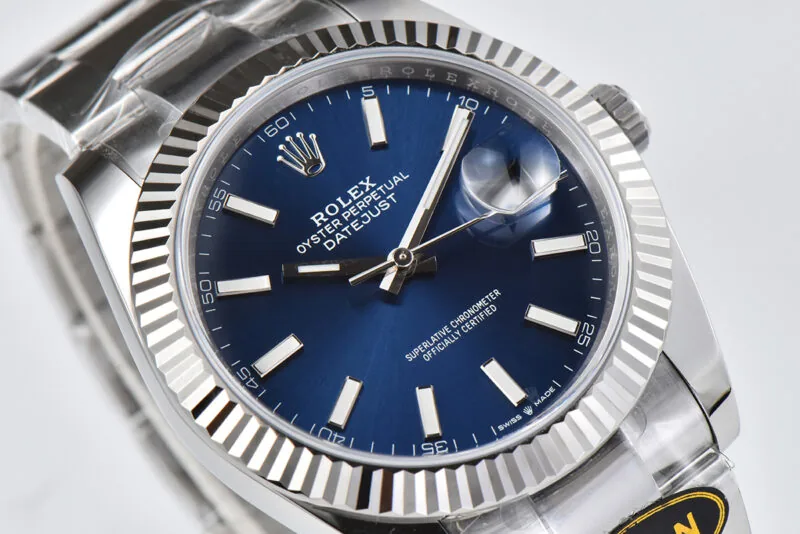 Datejust 36mm CF 126334 quadrante blu indici a bastone su bracciale Oyster - immagine 6