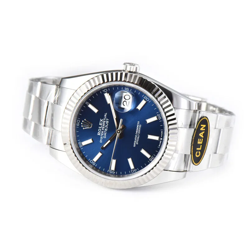 Datejust 36mm CF 126334 quadrante blu indici a bastone su bracciale Oyster - immagine 5