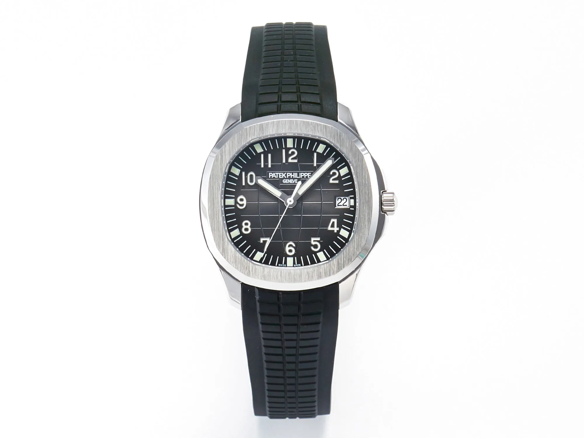 Aquanaut 5167 40mm SS 3KF 1:1 Best Edition schwarzes Zifferblatt am schwarzen Kautschukarmband A330 Super Clone V3 – Bild 2