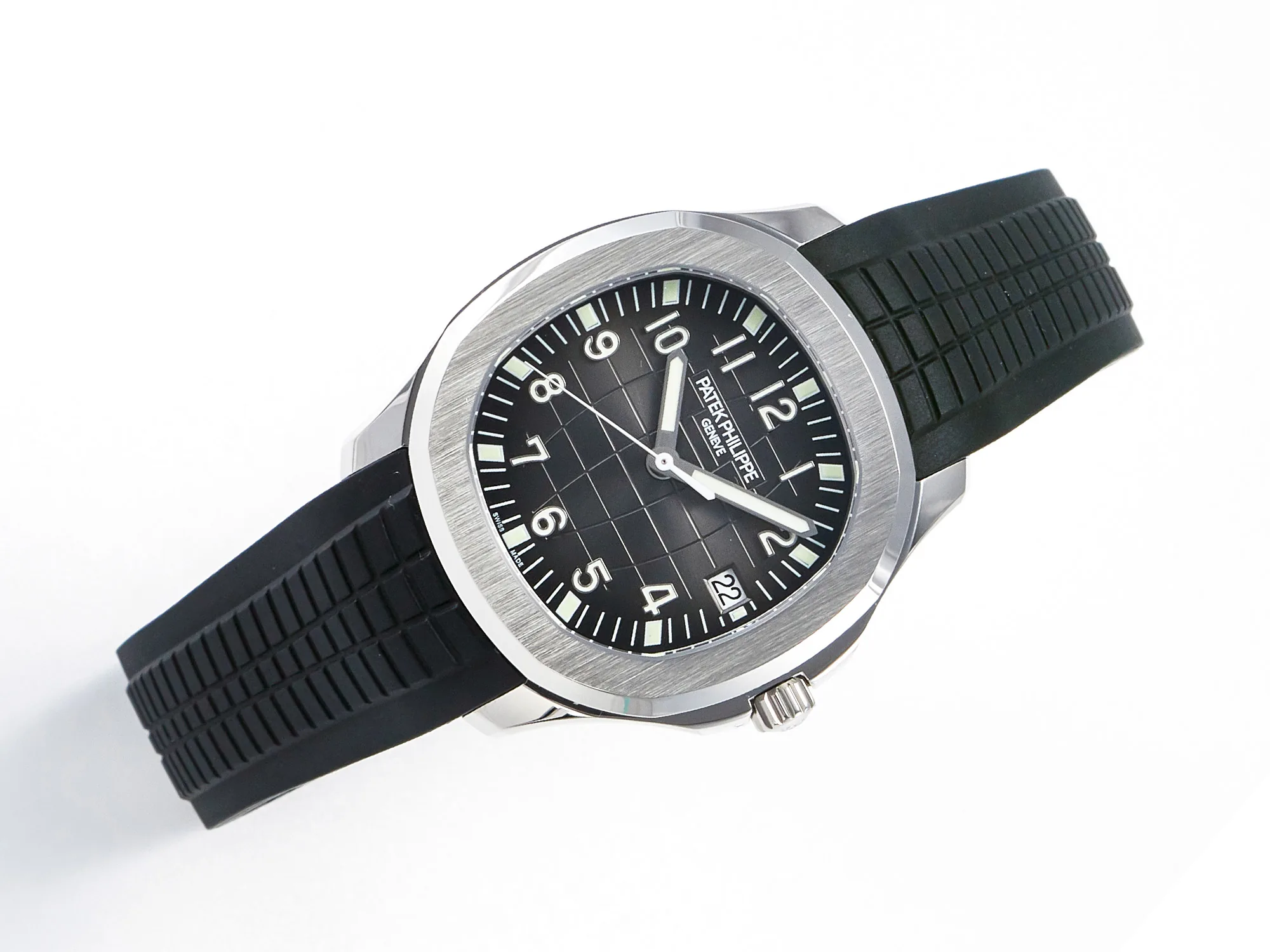 Aquanaut 5167 40mm SS 3KF 1:1 Best Edition schwarzes Zifferblatt am schwarzen Kautschukarmband A330 Super Clone V3 – Bild 5