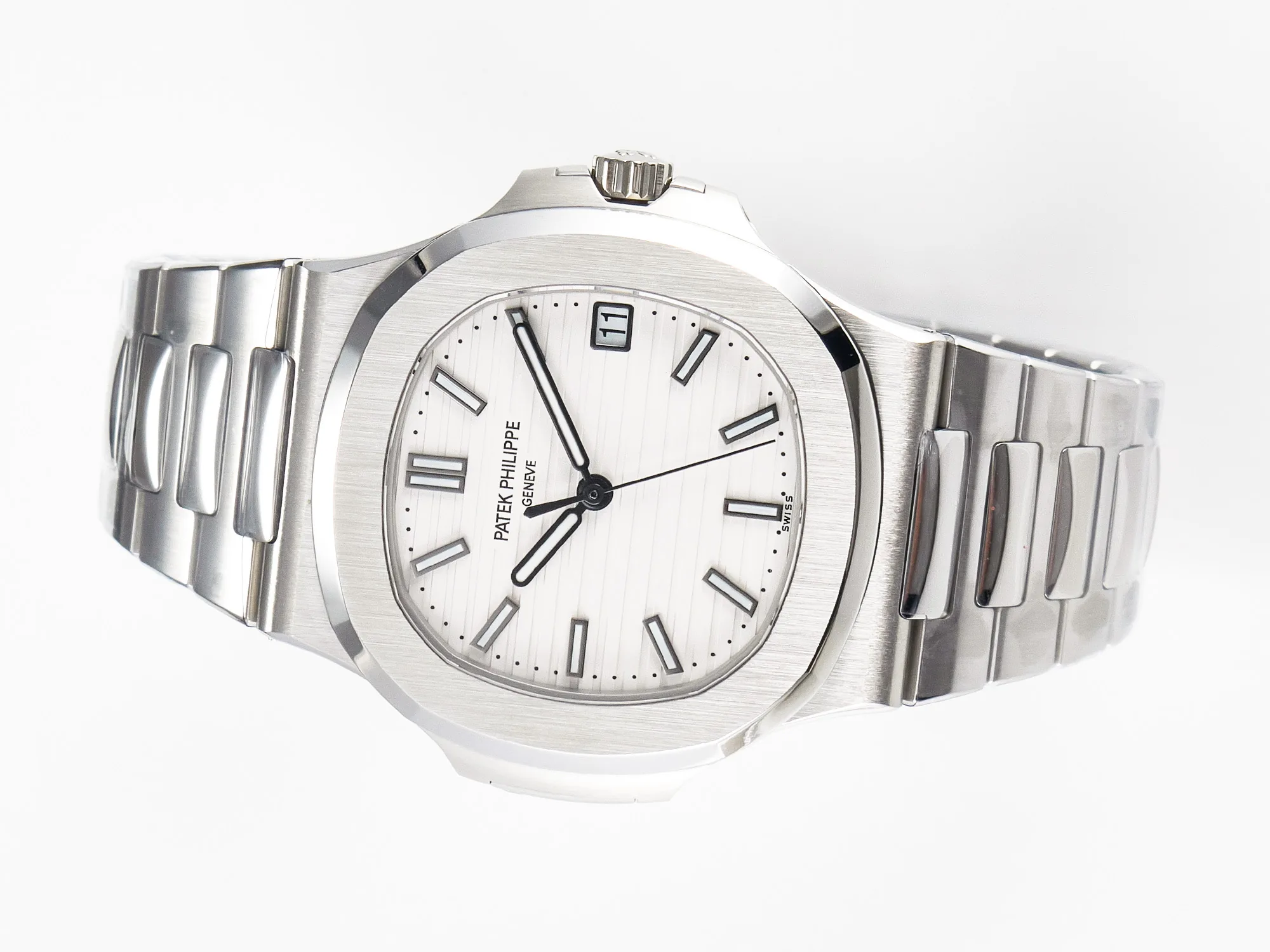 Nautilus 5711 3KF 1:1 Best Edition quadrante bianco su bracciale SS A324 Super Clone V2 - immagine 9