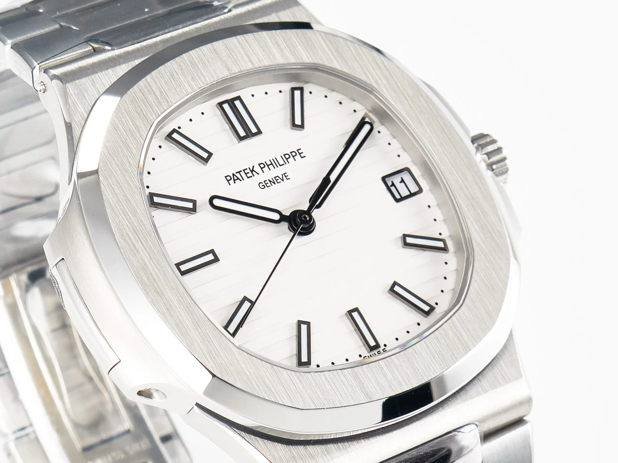 Nautilus 5711 3KF 1:1 Best Edition quadrante bianco su bracciale SS A324 Super Clone V2 - immagine 8