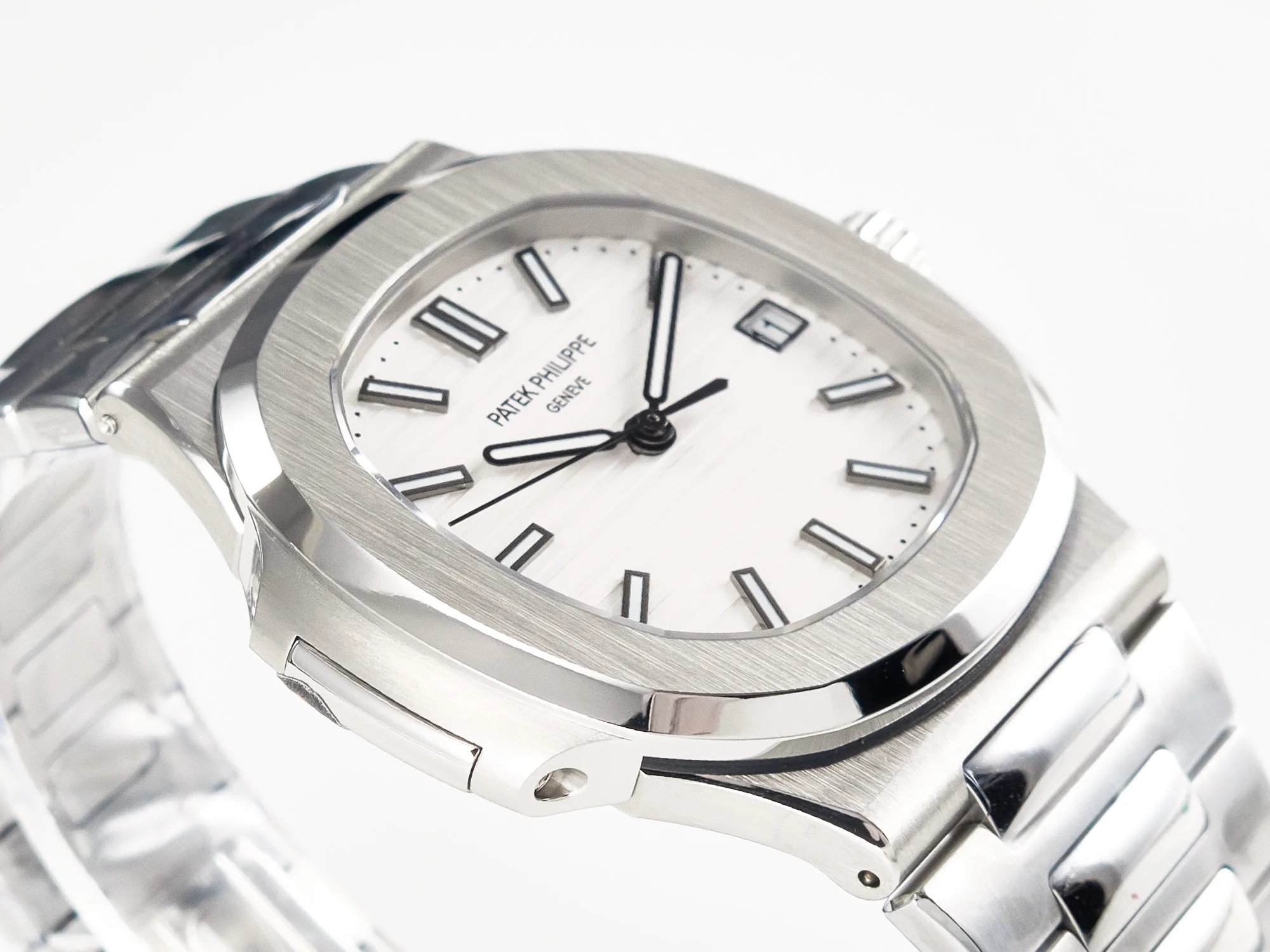Nautilus 5711 3KF 1:1 Best Edition quadrante bianco su bracciale SS A324 Super Clone V2 - immagine 6
