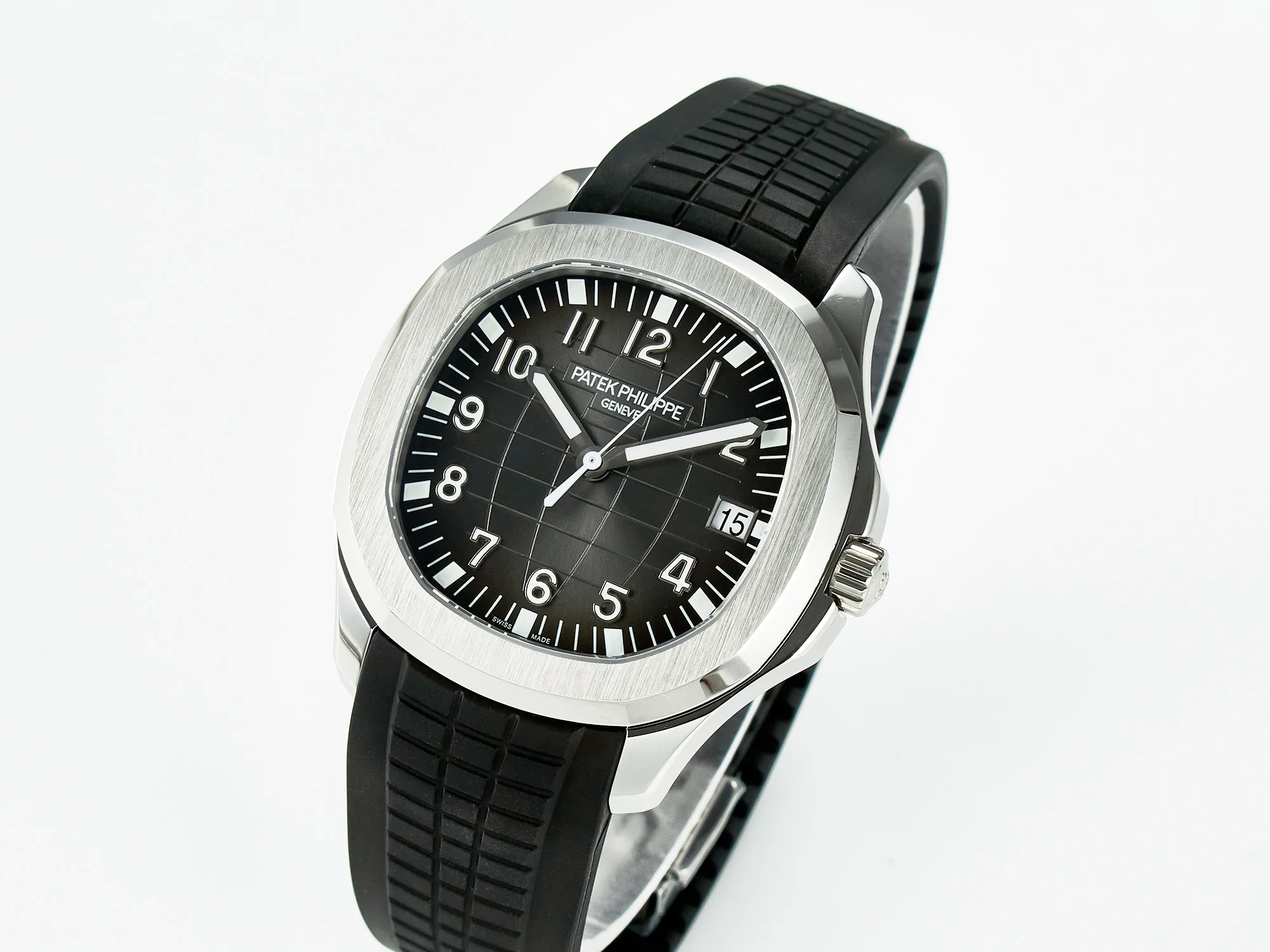 Aquanaut 5167A SS ZF 1:1 Best Edition schwarzes Zifferblatt am schwarzen Kautschukarmband A324 Super Clone(neue Schließe) – Bild 4