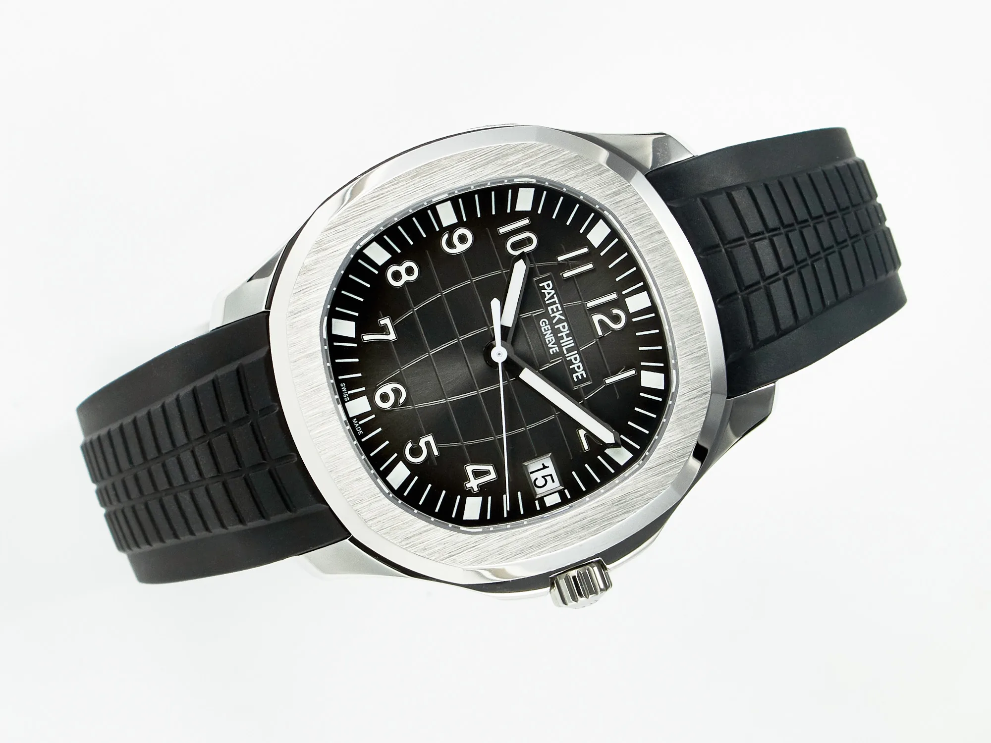 Aquanaut 5167A SS ZF 1:1 Best Edition schwarzes Zifferblatt am schwarzen Kautschukarmband A324 Super Clone(neue Schließe) – Bild 7