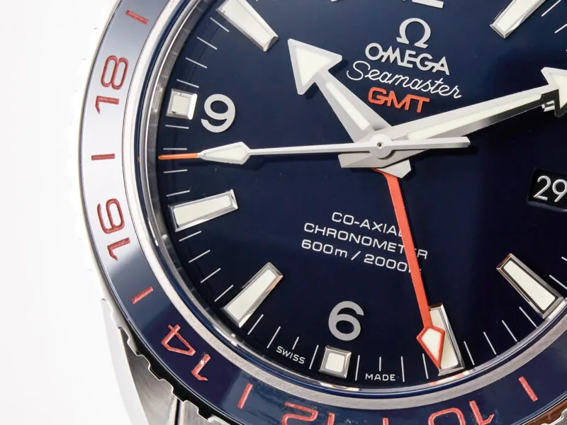 Planet Ocean 600M Co-Axial GMT 43.5mm VSF 1:1 Best Edition blaues Zifferblatt blaue Keramiklünette am SS-Armband A8605 Super Clone – Bild 8